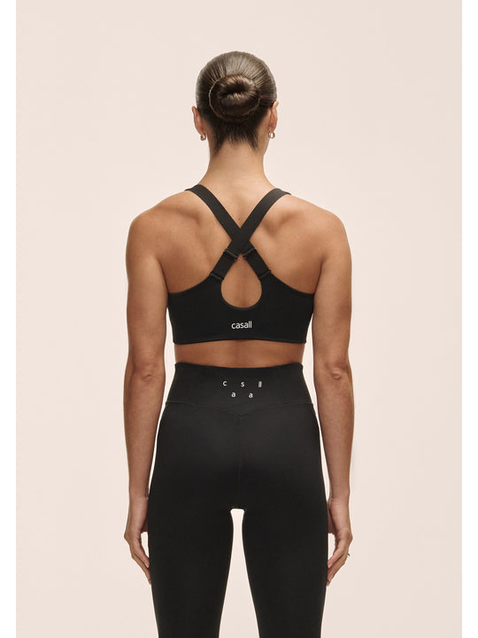 Stanik treningowy CASALL Impact Zip Sports Bra kolor czarny
