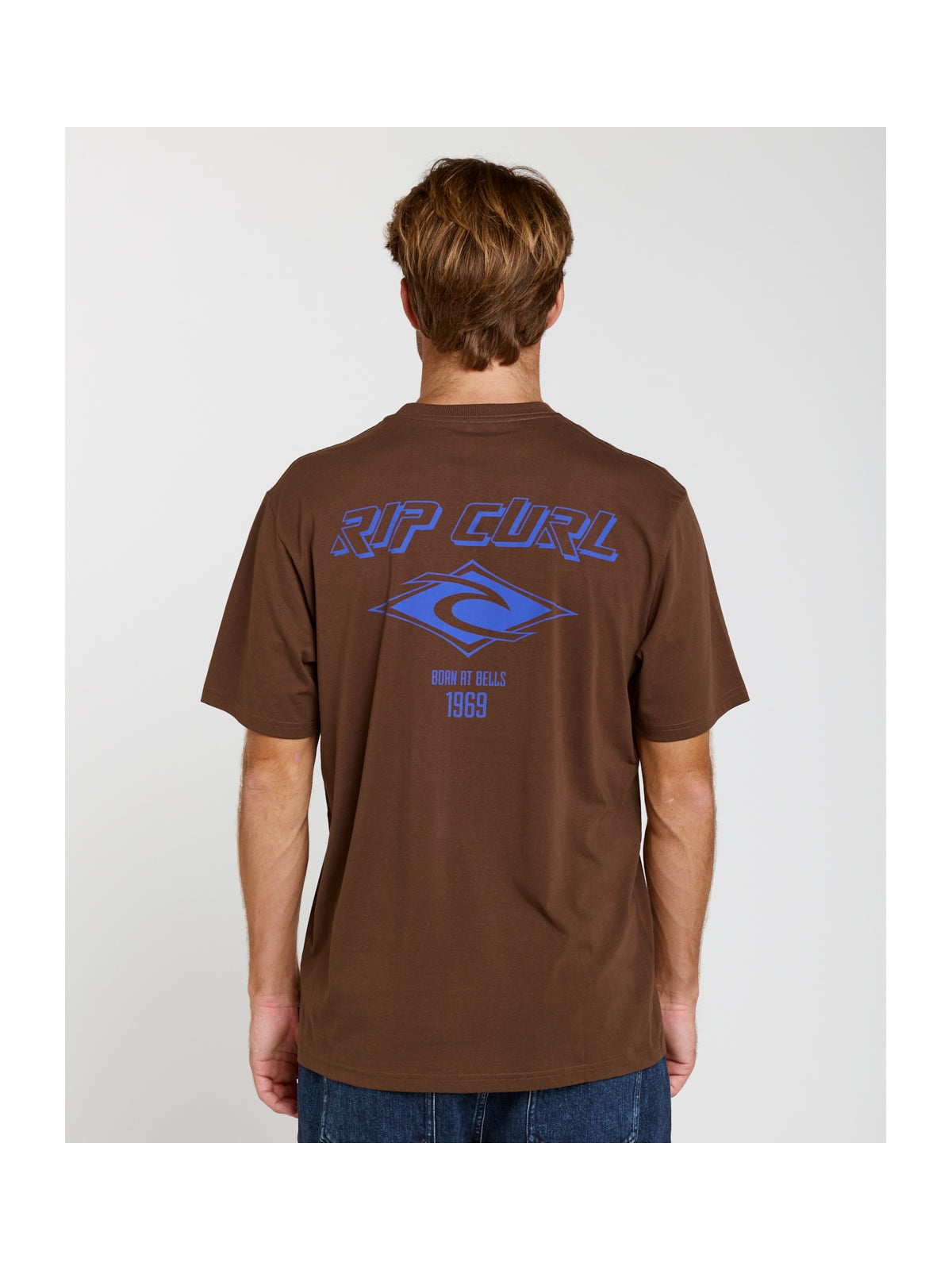 Koszulka męska RIP CURL Fade Out Icon Tee brązowa