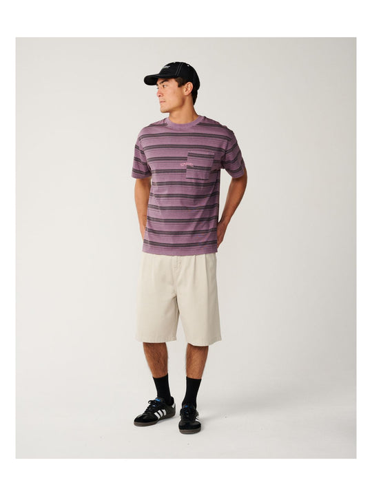 Koszulka męska RIP CURL Disorder Stripe Tee fioletowa
