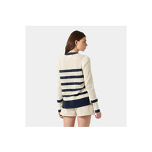 Sweter Damski Z granatowymi Pasami HELLY HANSEN W Salt Knit Sweater Kremowy
