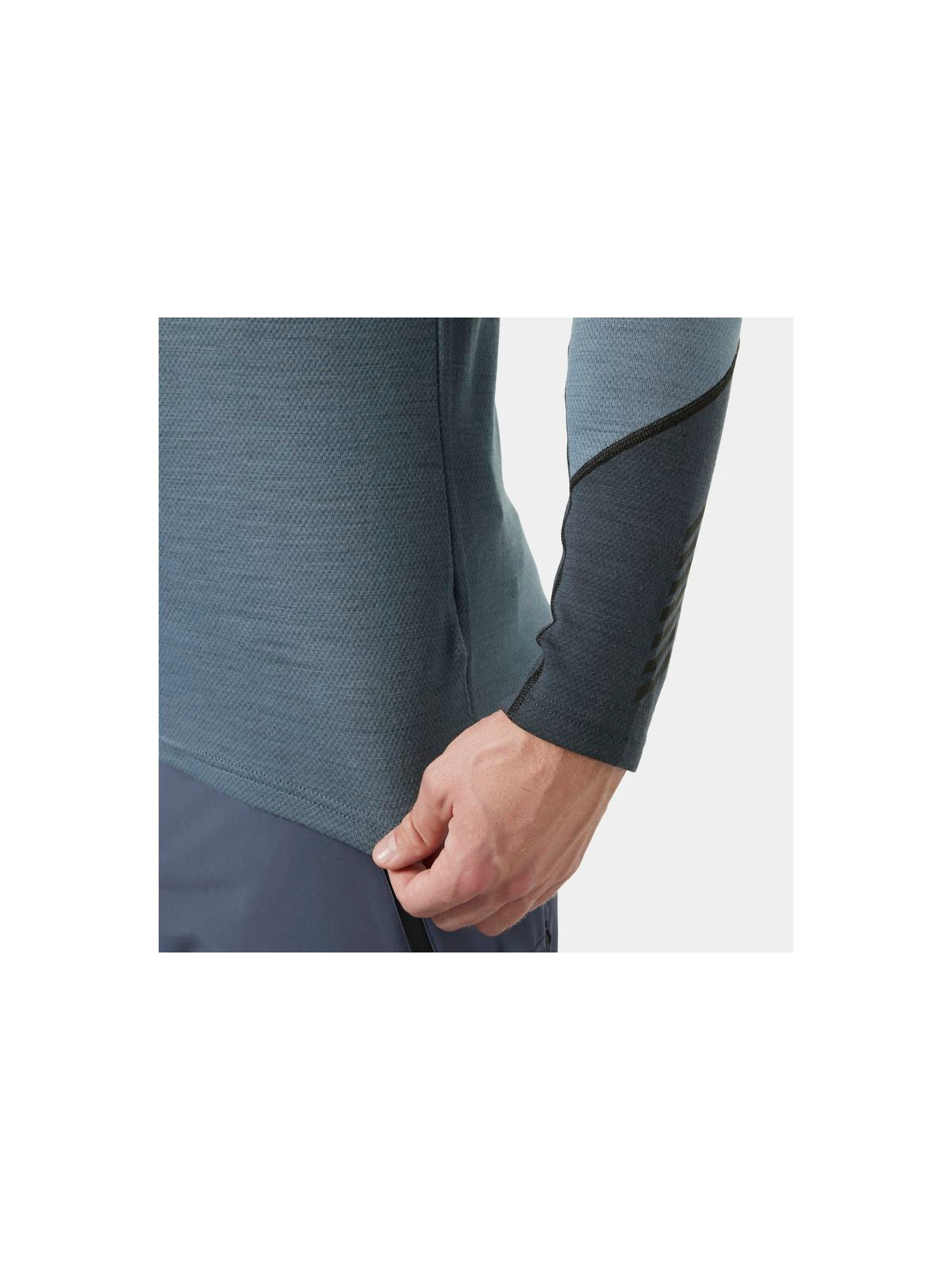 Koszulka męska HELLY HANSEN Lifa Merino Midweight 1/2 Zip kolor granatowy