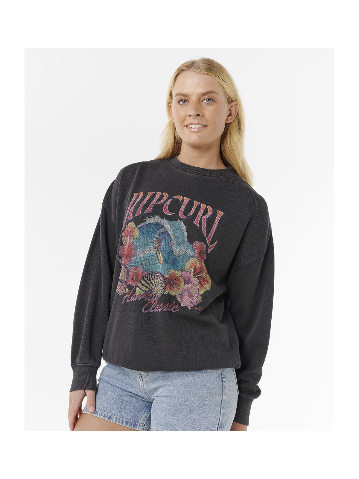 Bluza RIP CURL HAWAII CLASSIC HERITAGE CREW czarna