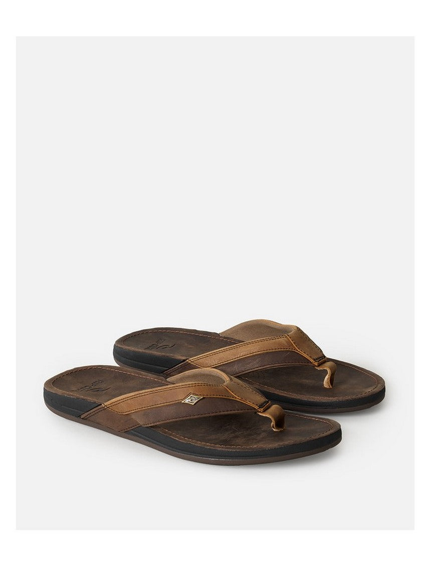 Japonki skórzane męskie RIP CURL Bell.S Leather Open Toe brązowe