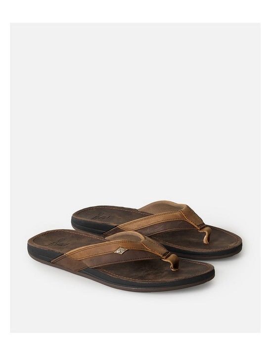 Japonki skórzane męskie RIP CURL Bell.S Leather Open Toe brązowe
