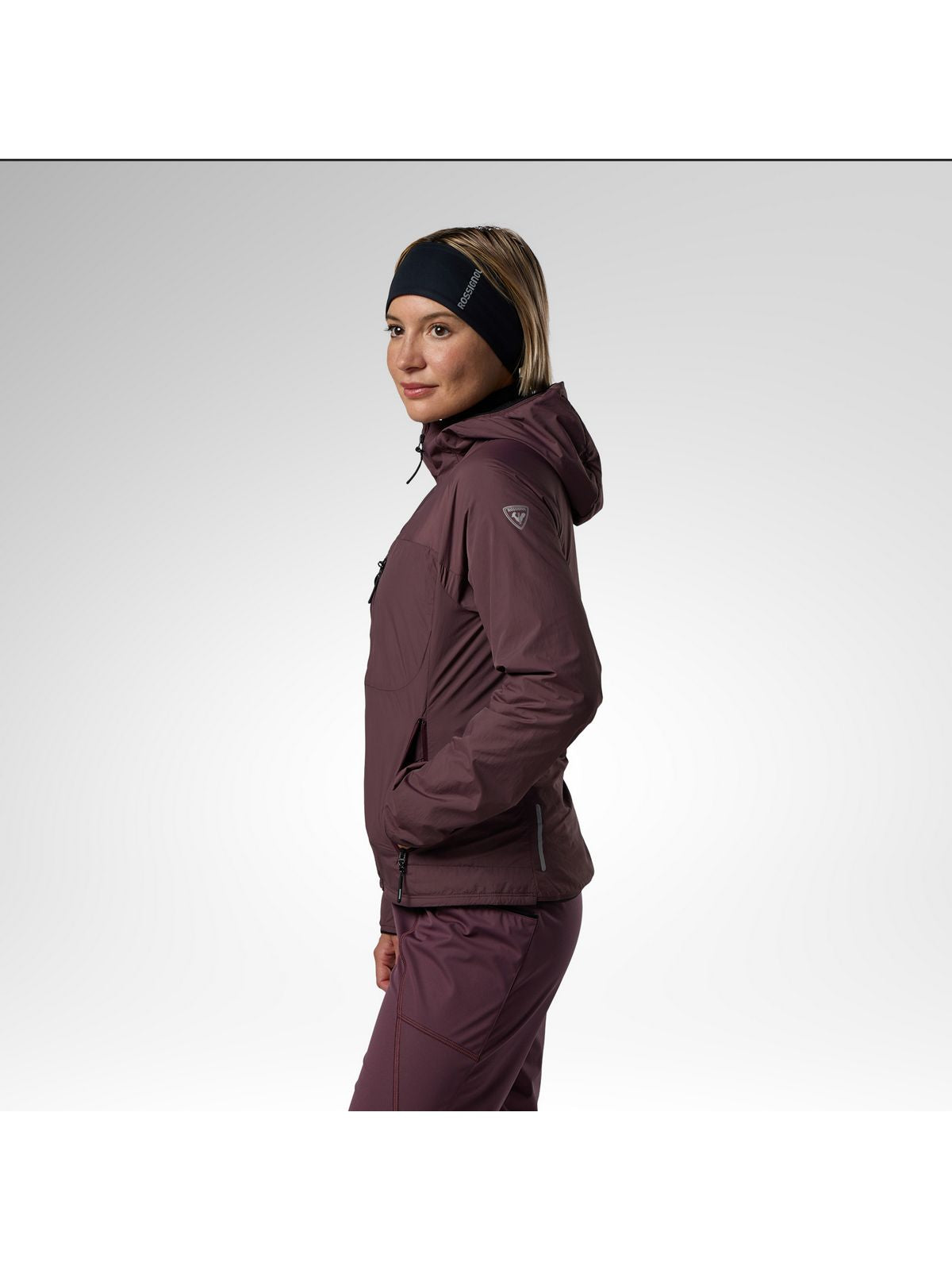 Kurtka narciarska damska ROSSIGNOL W Venon Active Hoodie Jacket bordowa