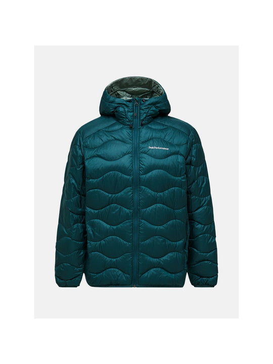 Kurtka puchowa męska PEAK PERFORMANCE M Helium Down Hood Jacket kolor zielony
