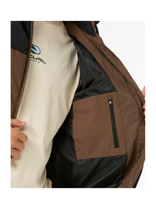 Kurtka RIP CURL FADE OUT CORD PUFFER JACKET brązowa
