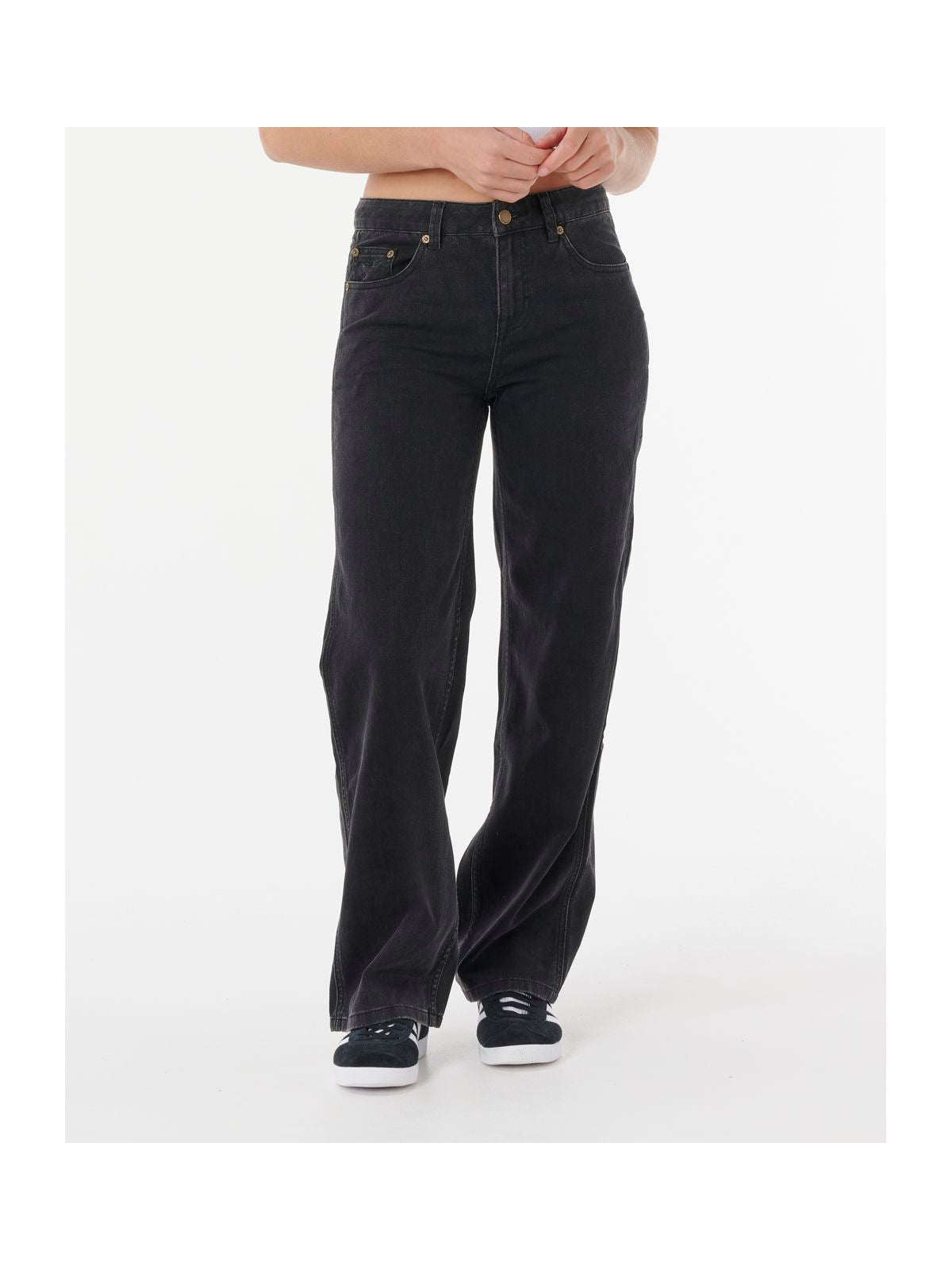 Spodnie RIP CURL AGGIE RELAXED JEANS czarne