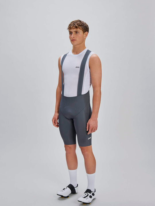 Spodenki rowerowe POC M's Raceday Bib Shorts szare
