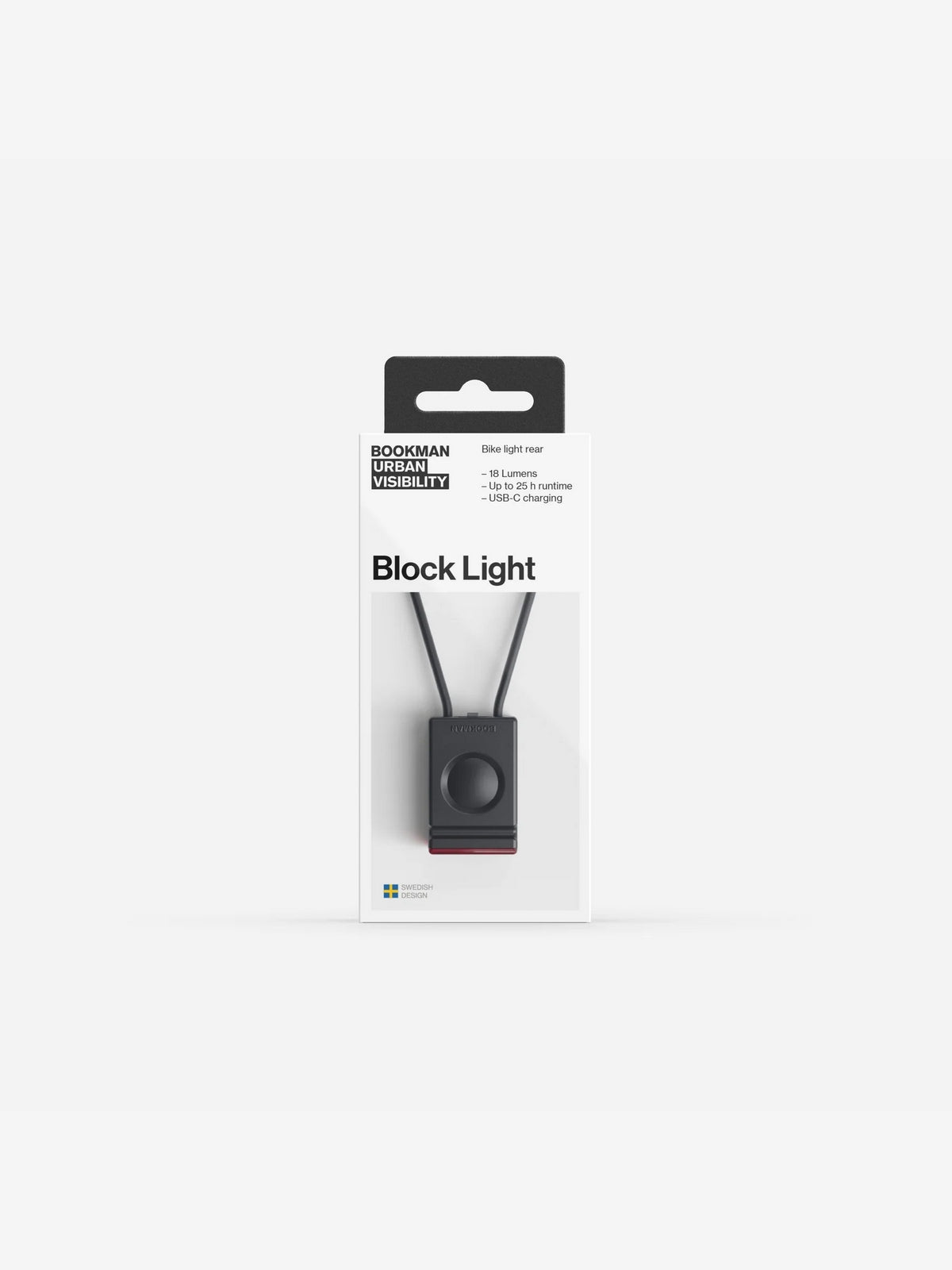Lampka rowerowa BOOKMAN Block Light Rear 18 lm black