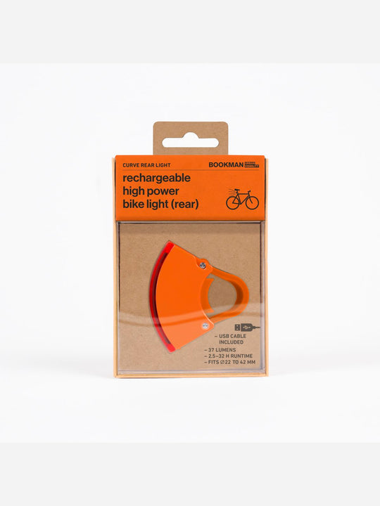 Lampka rowerowa BOOKMAN Curve Rear Light 37lm pomarańczowy
