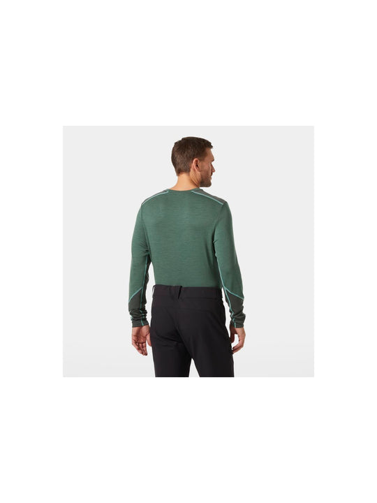 Koszulka męska HELLY HANSEN Lifa Merino Midweight Crew  kolor zielony
