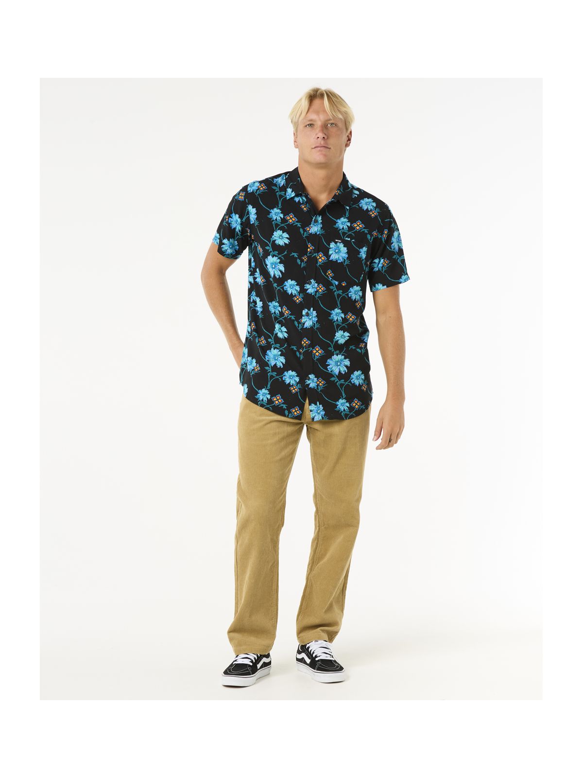 Koszula męska w kwiaty RIP CURL Surf Revival S/S Shirt czarny