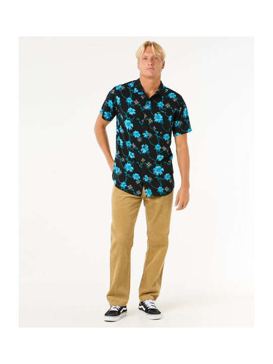 Koszula męska w kwiaty RIP CURL Surf Revival S/S Shirt czarny
