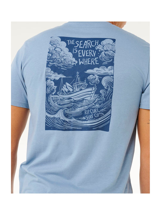 Koszulka męska RIP CURL Keep On Trucking Ss Tee niebieska

