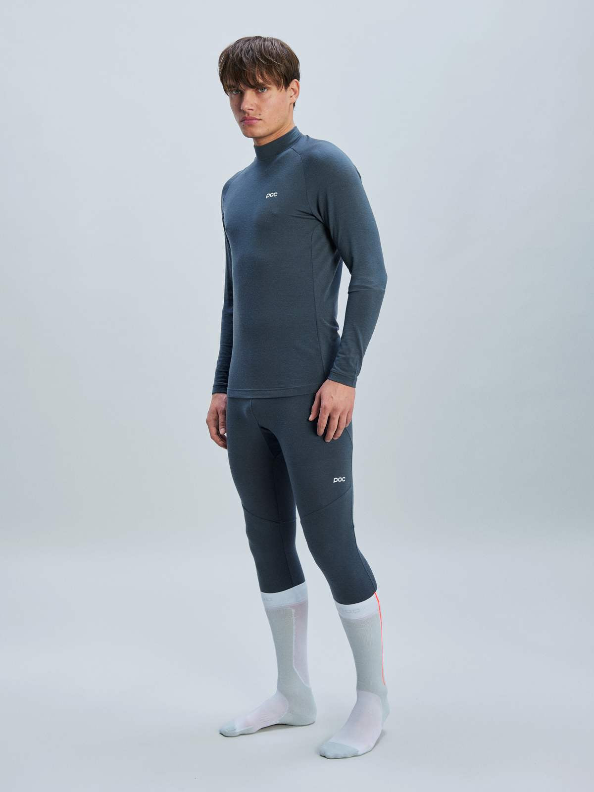 Legginsy narciarskie męskie POC M's Layer Merino 3/4 Tights szary