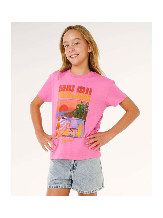 Koszulka dziewczęca RIP CURL Hayley O Relaxed Tee-Girl różowa
