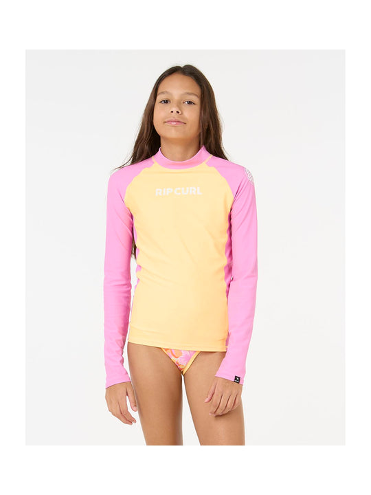 Lycra RIP CURL Classic Surf Ls Rash Vest-Girl pomarańczowy
