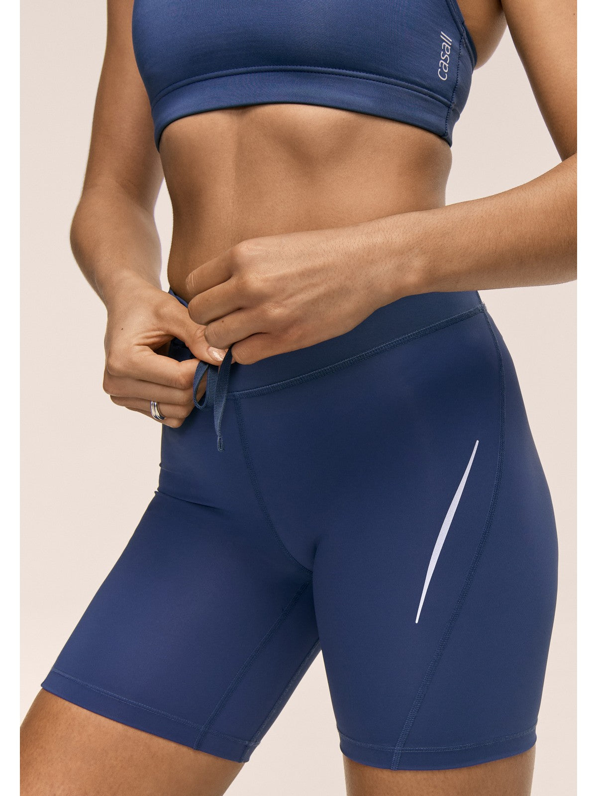 Legginsy treningowe damskie CASALL Performance Running Bikers kolor granatowy