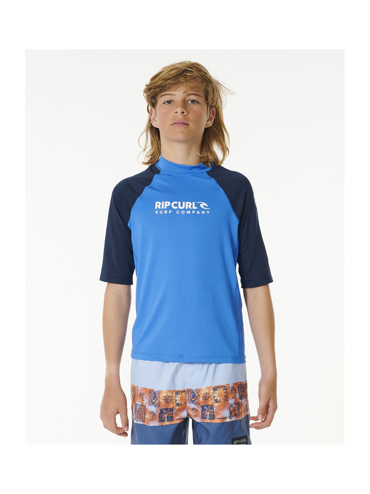 Lycra RIP CURL Shock Upf S/S-Boy niebieski