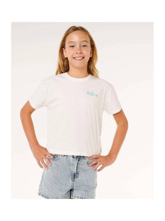 Koszulka dziewczęca RIP CURL Layday Crop-Girl biała
