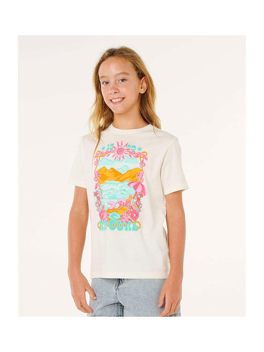Koszulka dziewczęca RIP CURL Sunshine Squad Band Tee - Girl biała

