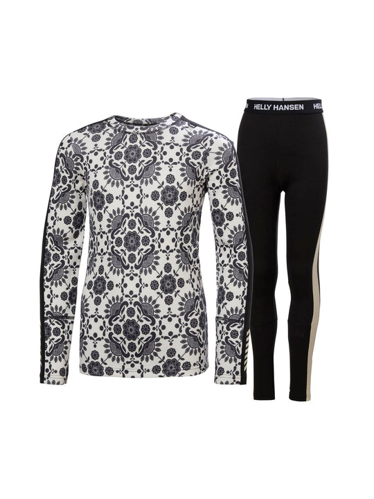 Bielizna termiczna dziecięca HELLY HANSEN JR GRAPHIC LIFA MERINO SET czarna
