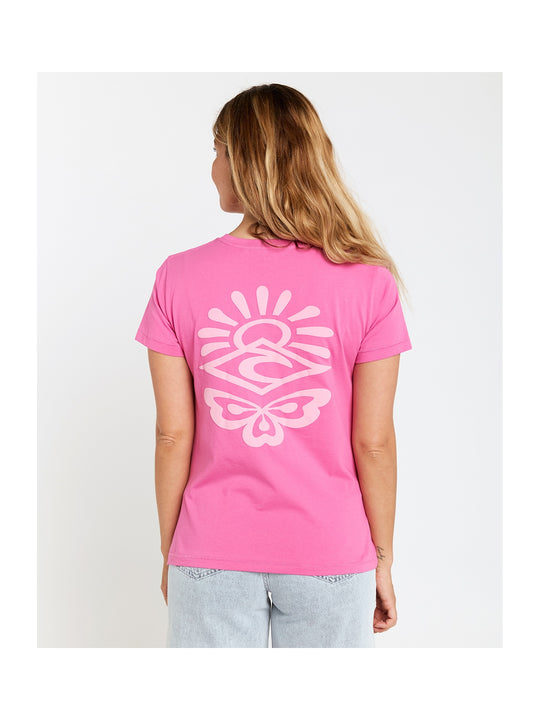 Koszulka damska RIP CURL Re-Entry Crew Tee różowa
