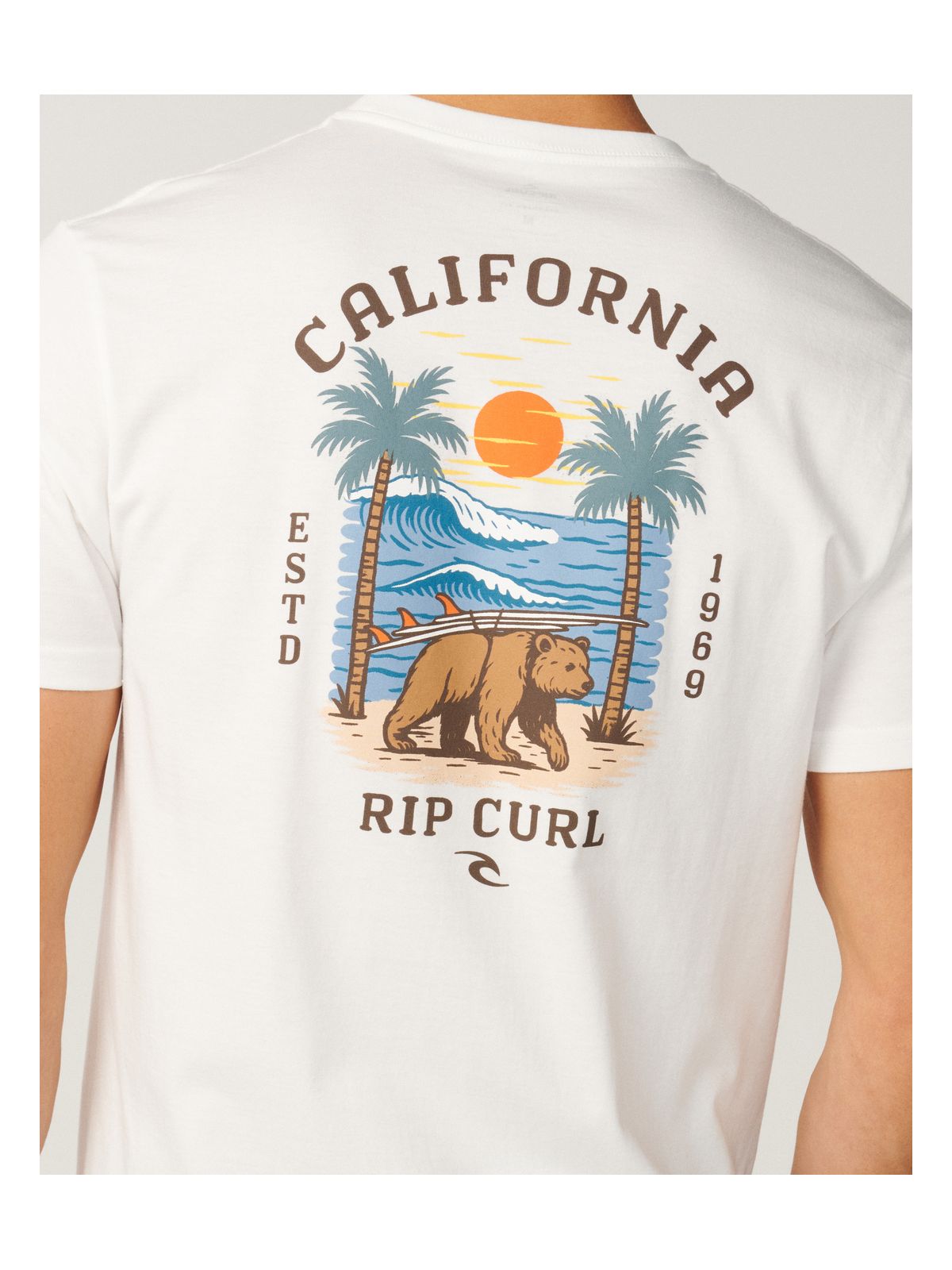 Koszulka męska RIP CURL Desti Animals biała