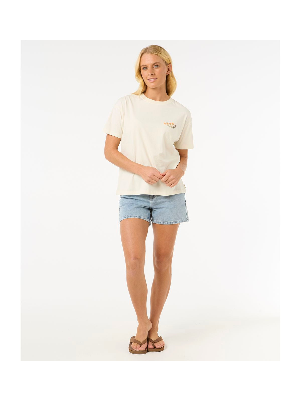 Koszulka RIP CURL Cala Vadella Relaxed Tee biały