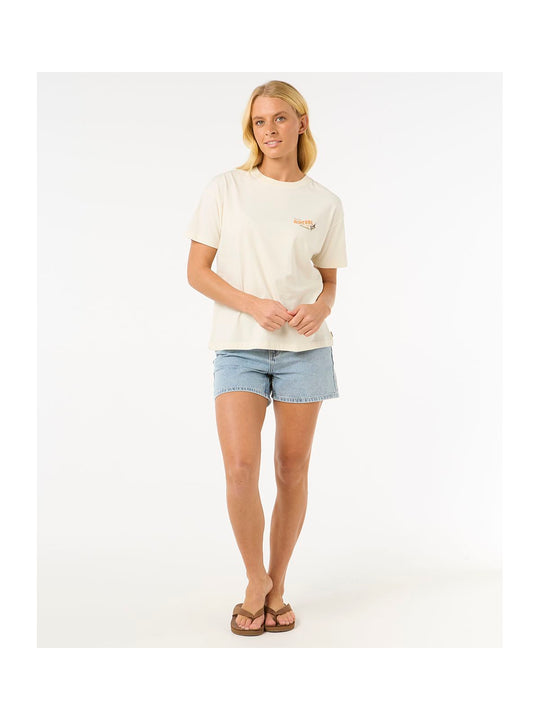 Koszulka RIP CURL Cala Vadella Relaxed Tee biały
