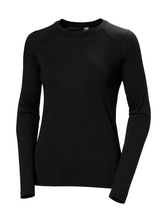 Bielizna termiczna damska HELLY HANSEN W HH DURAWOOL CREW LS czarna
