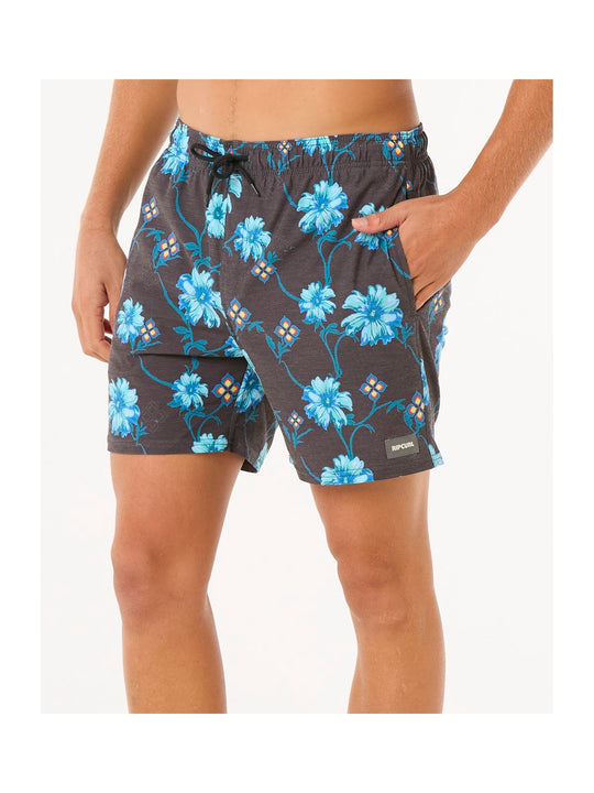 Szorty kąpielowe męskie RIP CURL Surf Revival Floral Volley czarne
