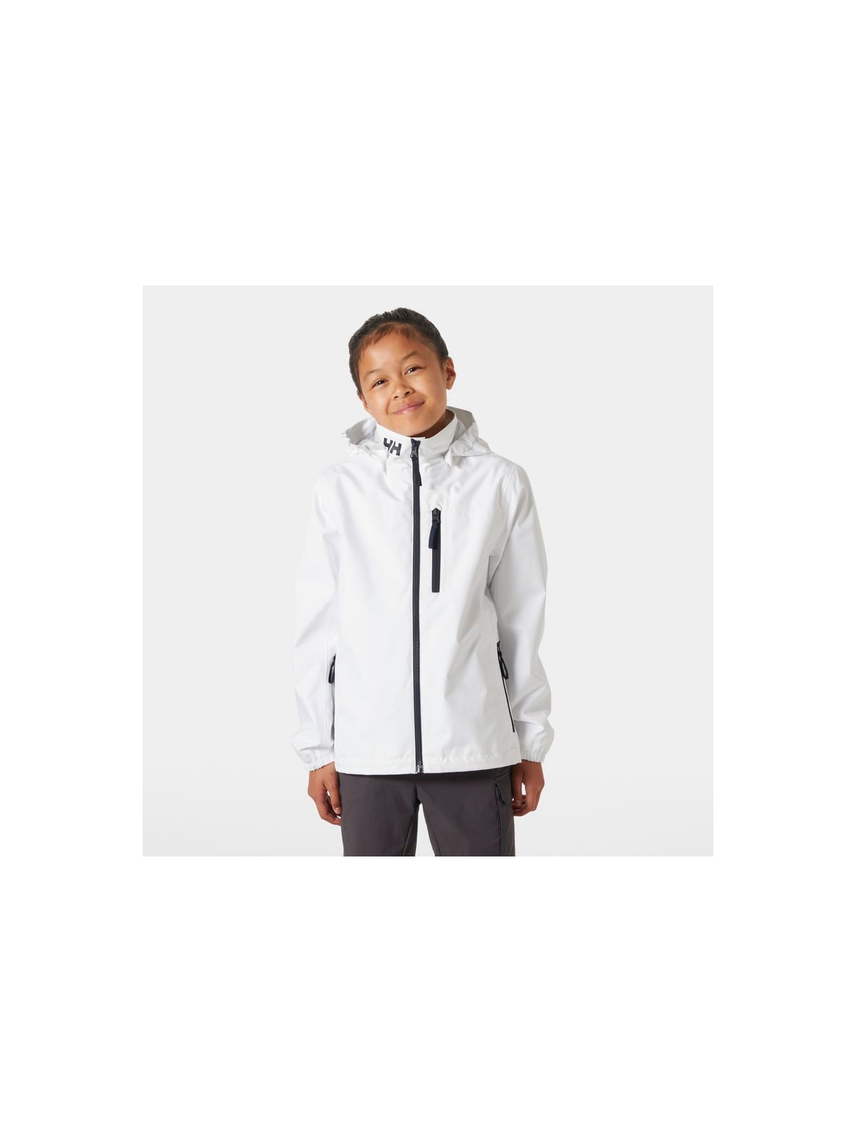 Kurtka HELLY HANSEN JR CREW HOODED JACKE biały - Adventure Sports