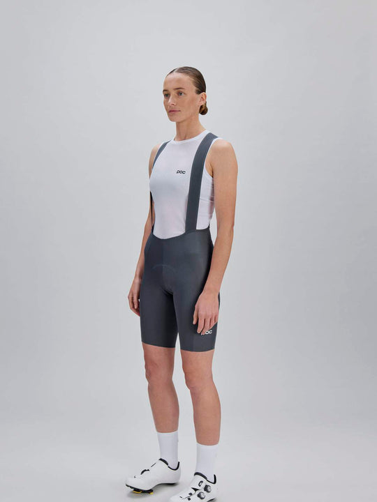 Spodenki rowerowe damskie POC W's Raceday Bib Shorts szare
