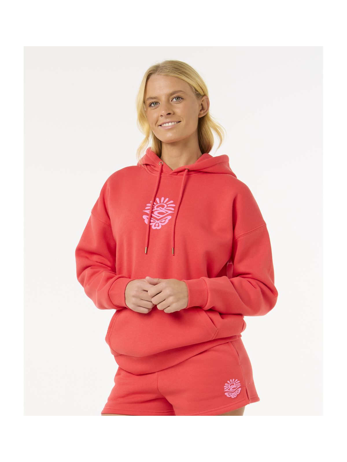 Bluza dresowa damska RIP CURL Icons Of Surf Heritage Hood czerwona