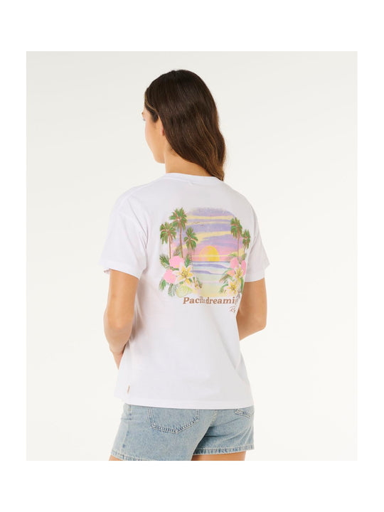 Koszulka damska RIP CURL Poolside Relaxed Tee biała
