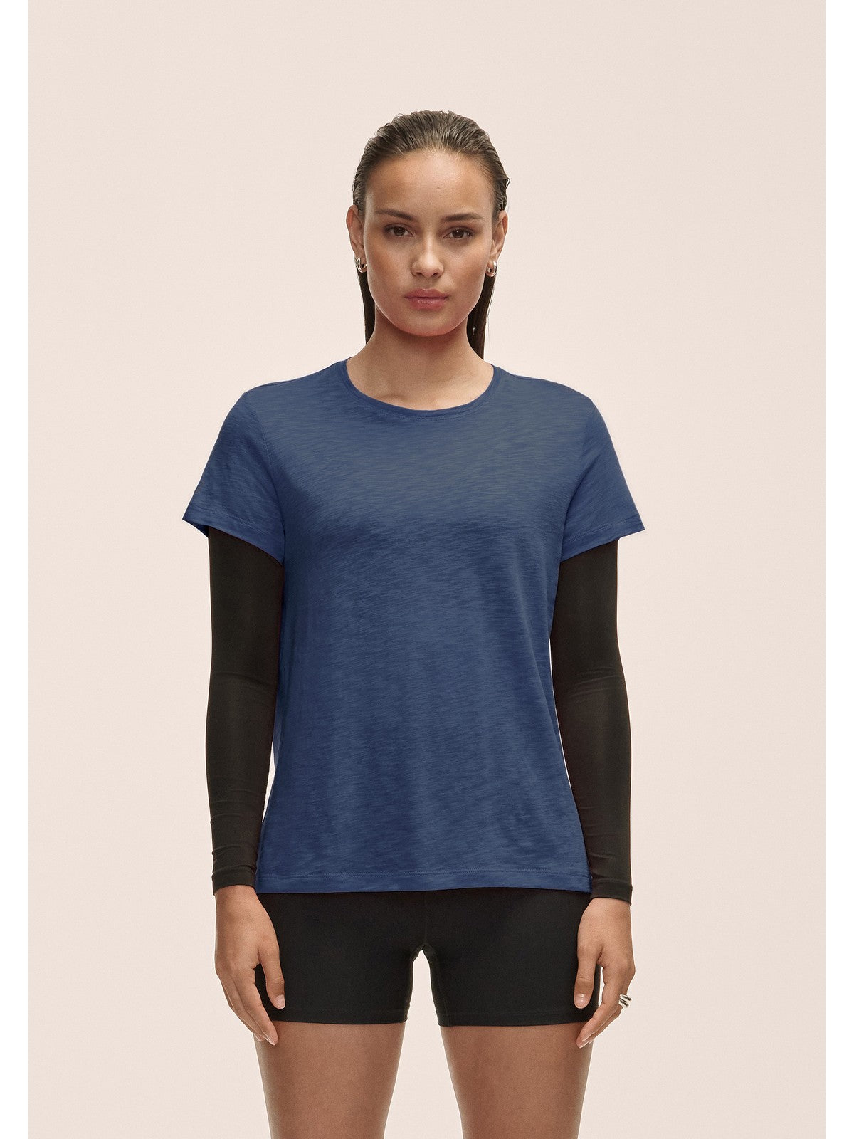 Koszulka treningowa damska CASALL Soft Texture Tee kolor niebieski