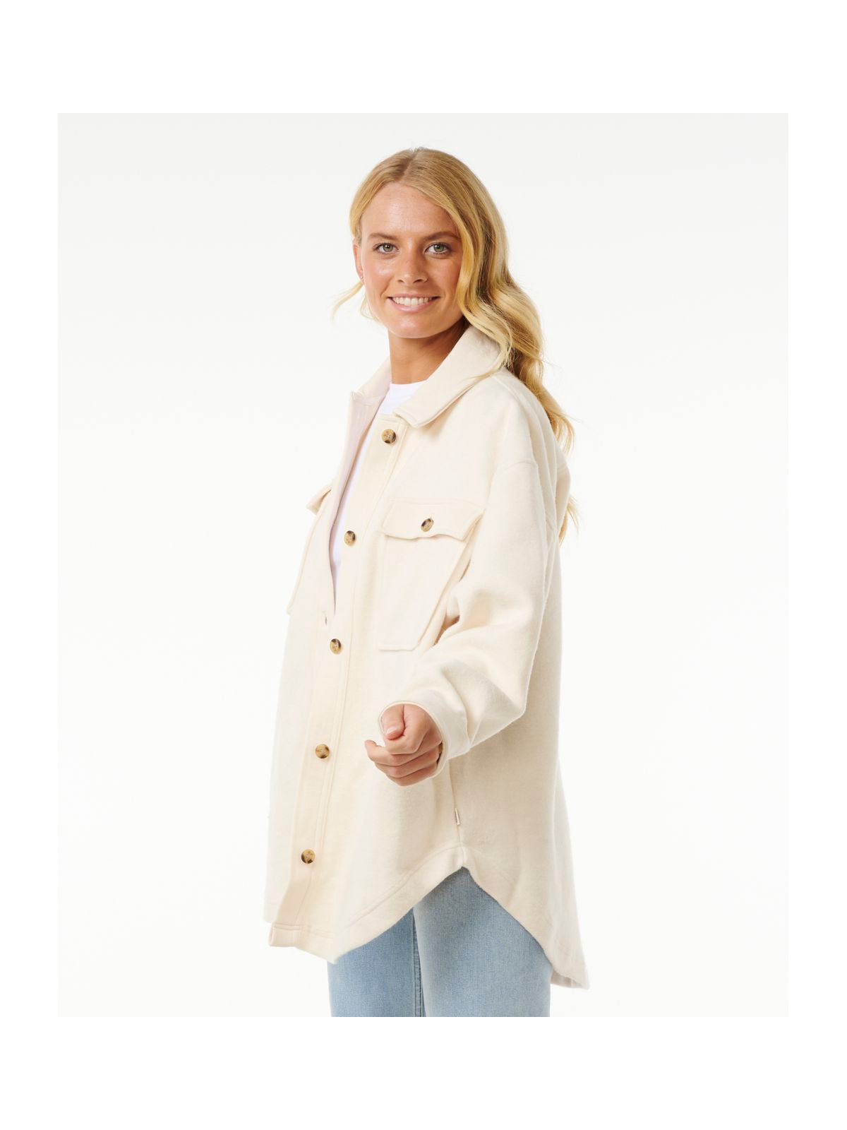 Kurtka RIP CURL HIGH TIDE FLEECE SHACKET biała
