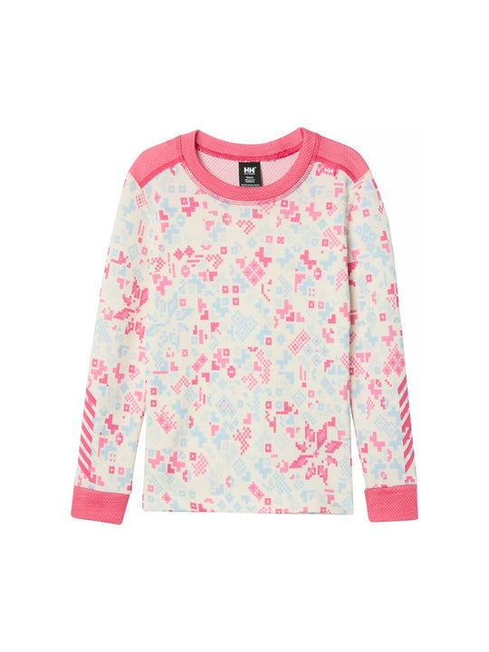 Bielizna termiczna dziecięca HELLY HANSEN K GRAPHIC LIFA MERINO SET różowa
