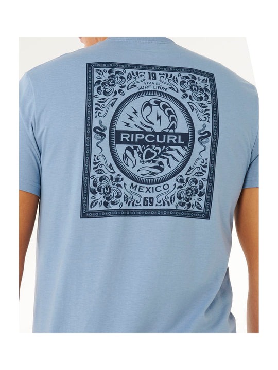 Koszulka męska RIP CURL Desti Animals Tee niebieska
