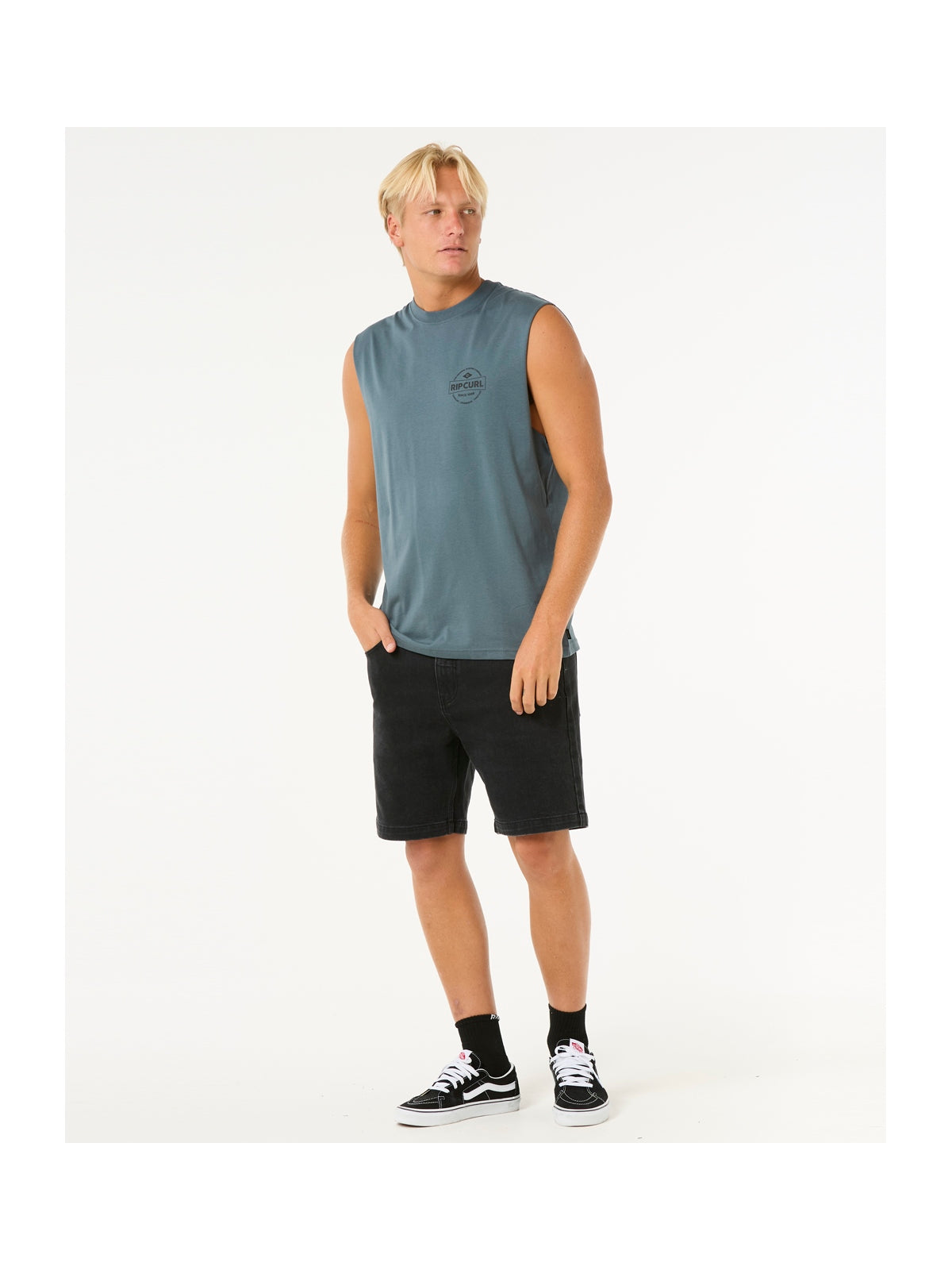 Koszulka RIP CURL Stapler Muscle turkusowy