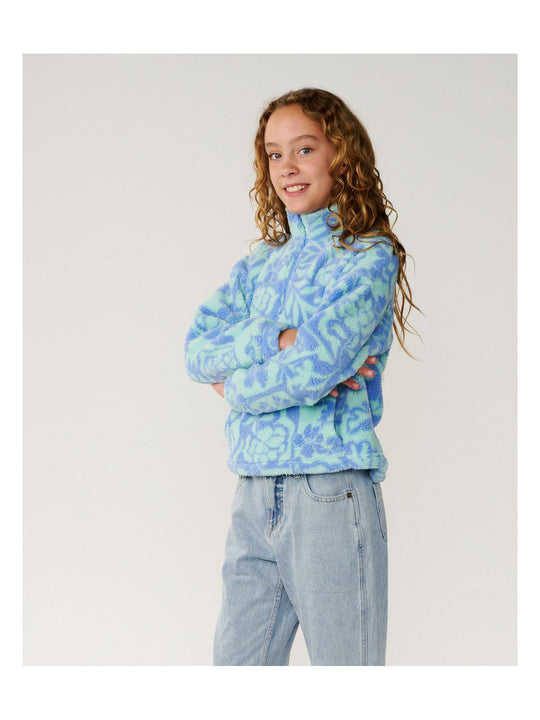 Bluza juniorska RIP CURL Pacific Dreams 1/4 Zip - Girl niebieska
