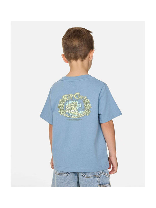 Koszulka chłopięca RIP CURL Ride The Wave Art Tee - Boy niebieska
