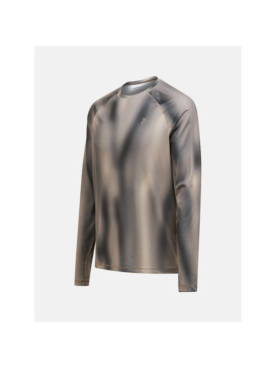 Koszulka męska termiczna PEAK PERFORMANCE Spirit AOP Crew Synthetic Baselayer beżowa
