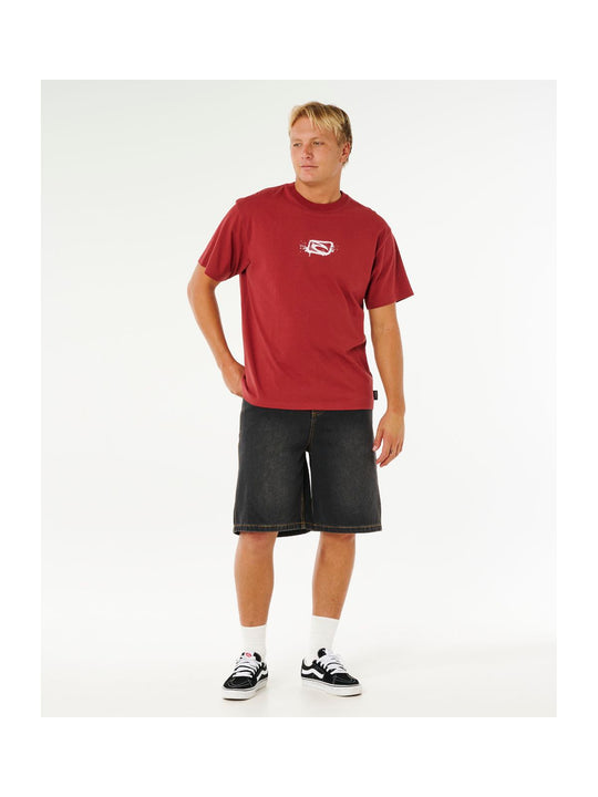 Koszulka męska RIP CURL Medina Inner Vision Spray Tee czerwona
