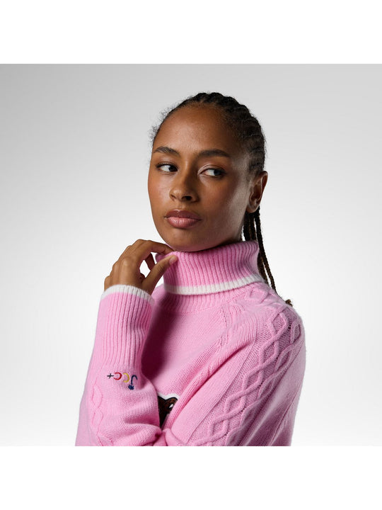 Sweter damski ROSSIGNOL W Jcc Graphic Turtle Neck Swea różowy
