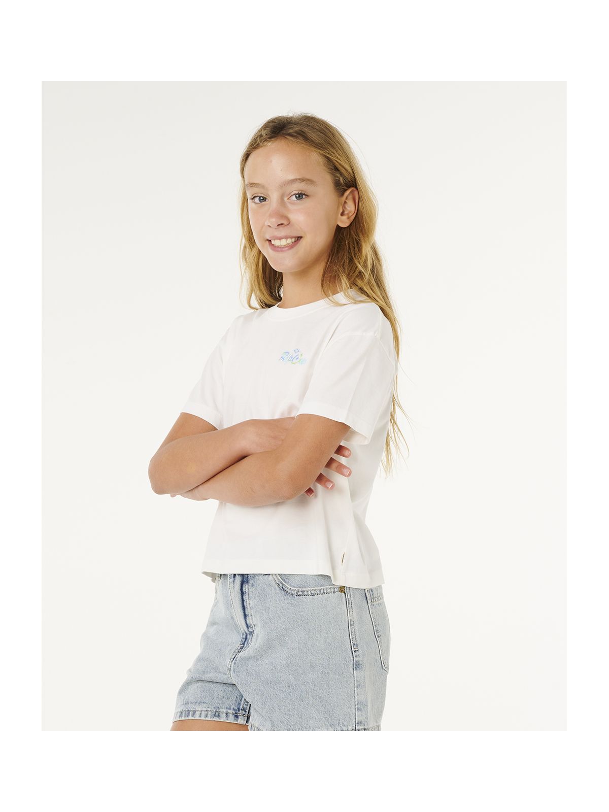Koszulka dziewczęca RIP CURL Layday Crop-Girl biała