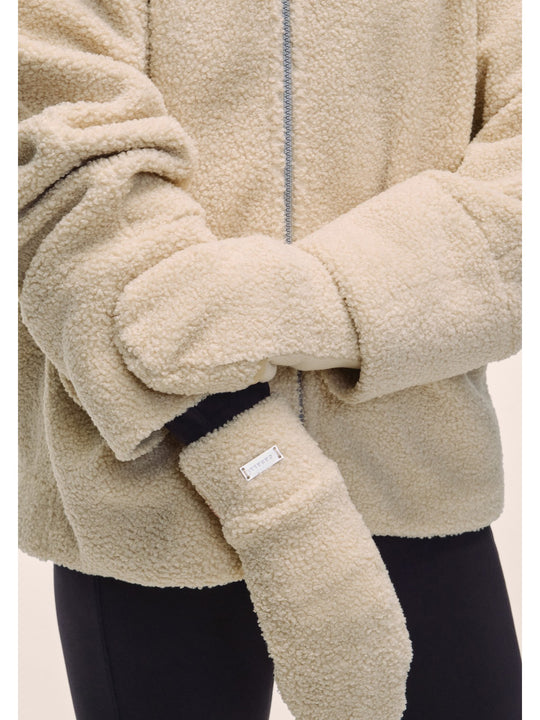 Kurtka damska CASALL Sherpa Short Zip Jacket kolor beżowy
