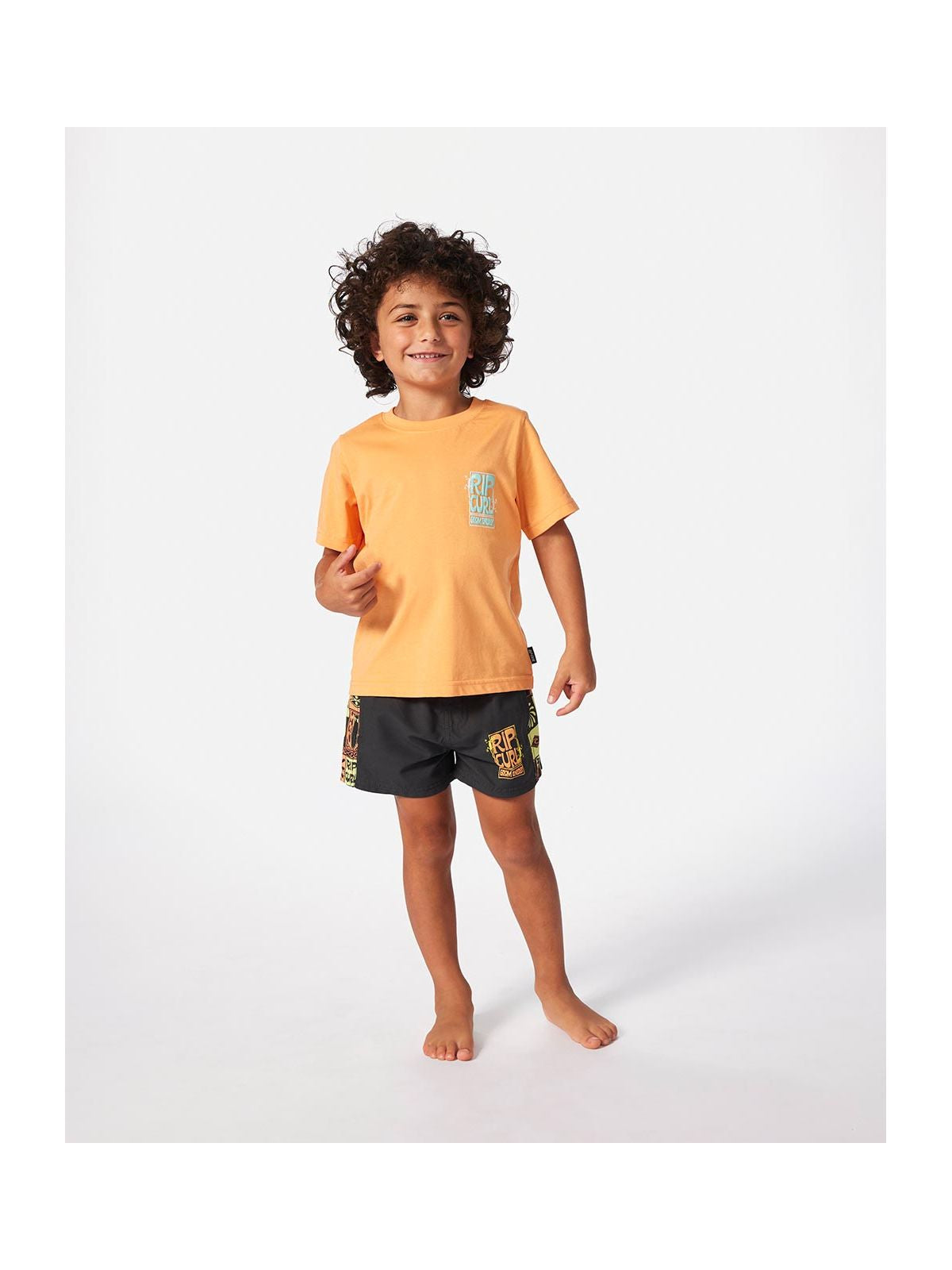 Koszulka RIP CURL Grom Energy Logo Tee - Boy pomarańczowa